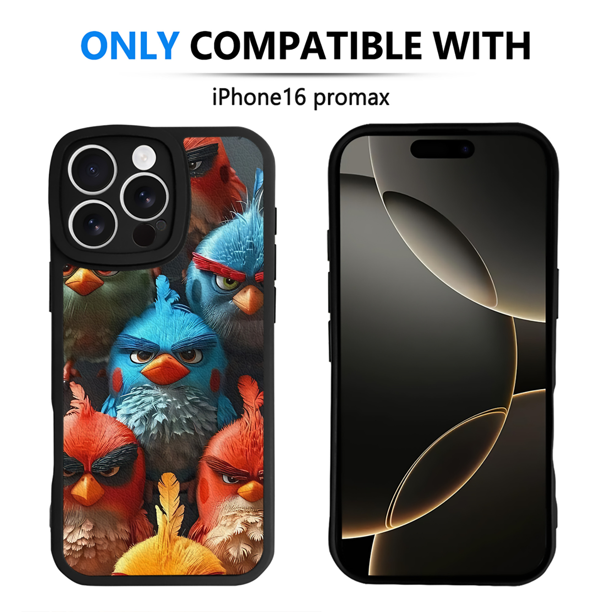 （画像用） Angry Birds アングリーバード 【iPhone 16シリーズ対応】シリコンスマホケース（レザー調） 材質：シリコン